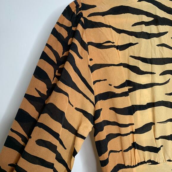 Realisation Vivienne Midi Dress Tiger Small New Silk Womens Small - Picture 13 of 16